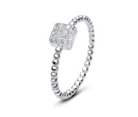 Cluster CZ Silver Ring NSR-2956